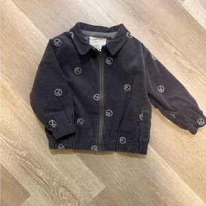 Rylee + Cru | Peace Sign Corduroy Bomber Jacket